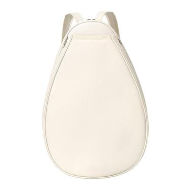 Imagem de Fenteer Mochila impermeável para tênis, ideal para pickleball e badminton, Beige White S