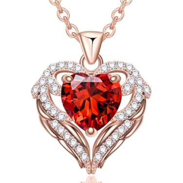 Imagem de Colares com pingente de cristal de pedra do mês de nascimento para mulheres, presente de aniversário dos namorados, dia das mães, colar de namorada, joia de coração de filha, aniversário para ela, ON