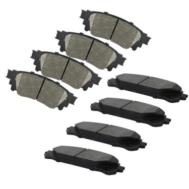 Imagem de Conjunto de pastilhas de freio a disco de cerâmica, conjunto de substituição dianteiro e traseiro com 8 peças para Lexus Nx200T 2015-2017 Nx300 2018-2021 Nx300H 2015-2021 Toyota Avalon 2020-2021 Camry