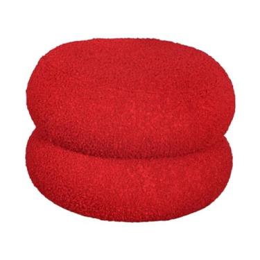 Imagem de Bothyi Banqueta redonda com assento acolchoado, banqueta estável para os pés e para calçar sapatos, ideal para sala de estar, entrada, quarto de bebê ou mesa, Redondo