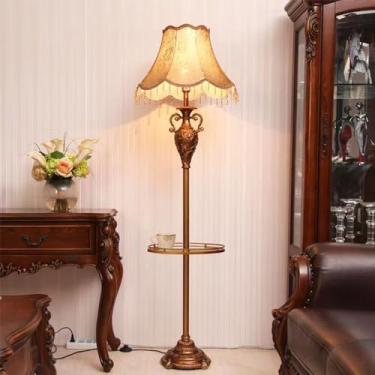 Imagem de Luminária de chão retrô americana, estilo europeu, luxuosa, para sala de estar, quarto, escritório, casa de campo, decoração de interiores, sofá (Estilo 9, 1 unidade)