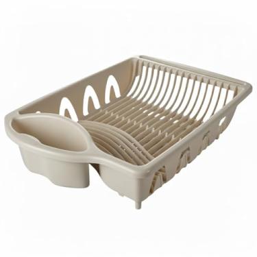 Imagem de Escorredor De Pratos Louças Plástico Resistente Para Cozinha (Bege)