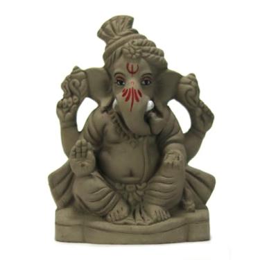 Imagem de ASHIRWAD Lord Ganesha Idol Visarjan Ecológico, Estátua Ganpati Solúvel em Água Terracota Ganesh Chaturthi Idol, Pooja (Ganesha-1)