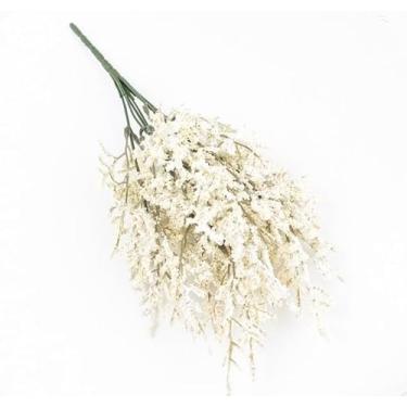 Imagem de Flores Artificiais de Lavanda - Decoração Falsa para Outono e Inverno, Cultivo em Espuma - Ideal para Casamentos e Decoração de Casa, 7 Ramos - 35 cm(Branco)