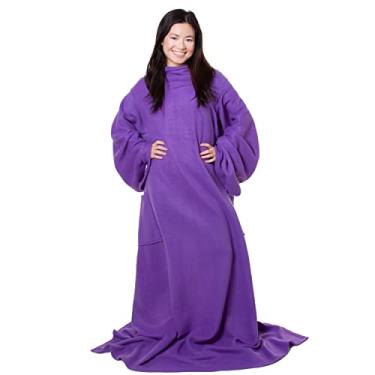 Imagem de SNUGGIE - O cobertor original vestível que tem mangas, quente, aconchegante, lã super macia, cobertor funcional com mangas e bolsos para adultos, mulheres, homens, como visto na TV - roxo