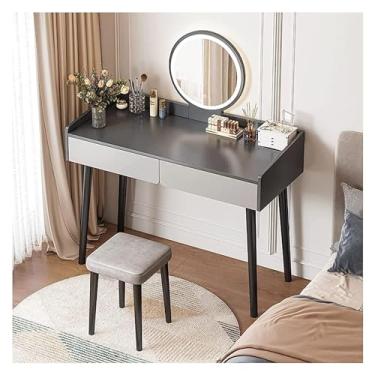 Imagem de Espreguiçadeira, penteadeira, lindas penteadeiras, conjunto de 2 gavetas, mesa de cabeceira de madeira maciça, mesa de densidade para casa