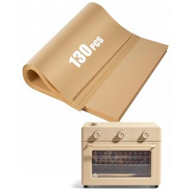 Imagem de 130 peças de forros de papel para fritadeira a ar compatíveis com nosso Place forno grande Wonder de 31,7 litros, papel pergaminho descartável, antiaderente, acessórios para fritadeira a ar e forno