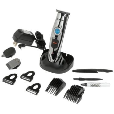 Imagem de Conair Aparador profissional multiuso de barba e bigode recarregável, 12 peças, prata e preto