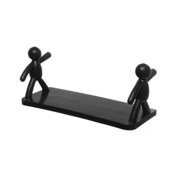 Imagem de Duas Prateleiras de Armazenamento, Estilo Estatueta de PláStico Com Suporte, Adequadas Para Uso No Banheiro e Na Cozinha.(Preto 1UN)