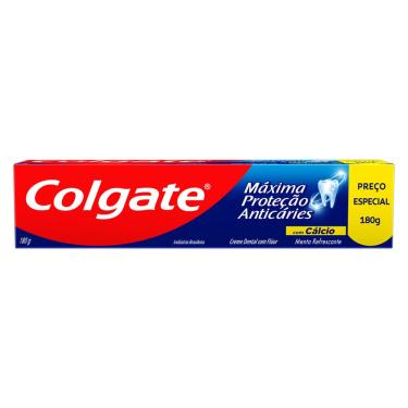 Imagem de Creme dental com flúor E cálcio menta refrescante colgate máxima proteção anticáries caixa 180