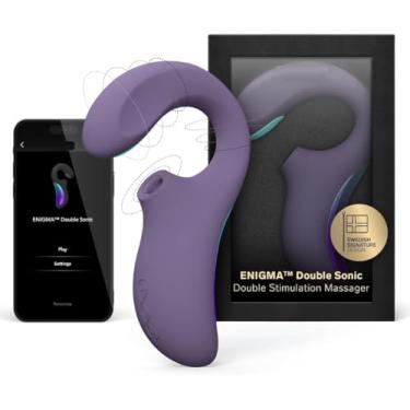 Imagem de Vibrador com Massagem Premium e Conectividade Bluetooth – Estimulação Avançada - Enigma Double Sonic (Roxo)