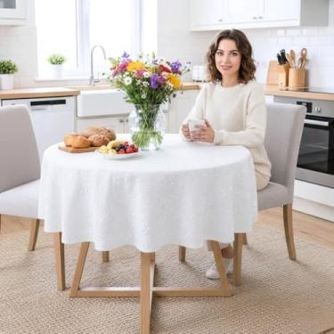 Imagem de Toalha de Mesa Redonda Para 4 Cadeiras - PVC Térmico 135cm * Mesa REDONDA * Impermeável - PANAMI