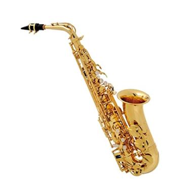 Imagem de EB Saxofone alto latão dourado laca instrumento musical E-Flat Sax com acessórios de caixa (cor: 1)
