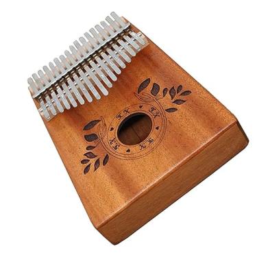 Imagem de Piano de polegar Kalimba de mogno de 17 tons, portátil, instrumento musical para iniciantes