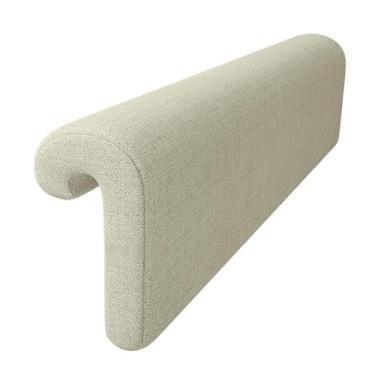 Imagem de Ｂｅｓｇａ Capa removível para cabeceira de cama, travesseiro moderno de cabeceira com fivela e suporte para encosto para assistir ao quarto e à casa, Cáqui