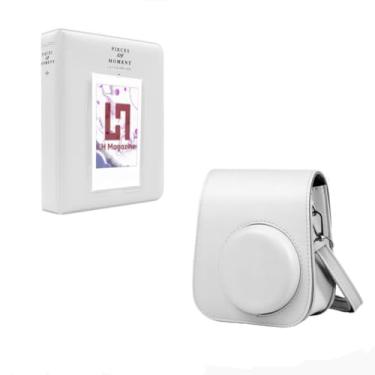 Imagem de Kit Bolsa Case Protetora para Instax Mini 12 com Álbum para 64 Fotos Instantâneas, Cores Pastel (Branco Marfim)