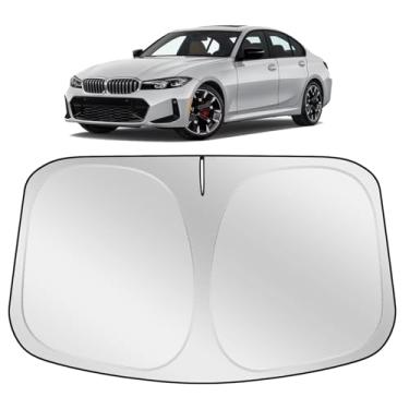 Imagem de XHRING Para-brisa para-sol compatível com BMW Série 3 328i 335i 320i 330i 325i F30 F31 M3 E60 E61 2026 2025 2024 2013-2023 Acessórios, capa de proteção solar para janela dianteira do carro