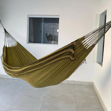 Imagem de Rede De Descanso Dormir Jeans Mesclado Reforçado Life Com Franja Várias Cores Casal E Solteiro Ouro Mesclado