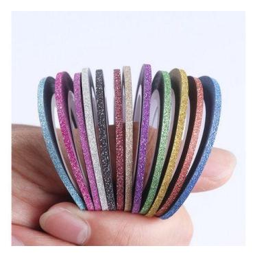 Imagem de Kit Com 20 Fitilhos Glitter Para Decoração De Unhas - oem