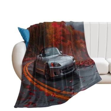 Imagem de HouLaiZhe Cobertor Super Macio Flanela JDM Carro S2000 Folhas de Bordo Arte Neblina Grossa Leve Cobertores de Refrigeração para Sofá-Cama Cadeira Sofá Carro Viagem ao Ar Livre Leve Quente 101,6 cm x