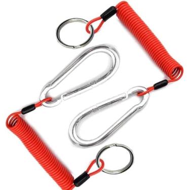 Imagem de Malloryx 2 peças de cabo de reboque breakaway de 1,8 m, cabo de freio para trailer, aço inoxidável, mola de reboque, tiras de segurança, clipe de aterramento, para interruptor de separação