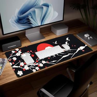 Imagem de Tapete de mesa de cenário de couro, mouse pad de arte colorida grande teclado de computador mousepad para jogos à prova d'água protetor e capa de mesa, tapete de mouse decorativo de couro PU para