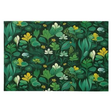 Imagem de Wassud Tapete de porta de grama verde 61 x 89 cm, tapete de área lavável antiderrapante com suporte de borracha, tapete macio e macio para sala de estar, quarto, entrada, entrada