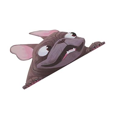 Imagem de Ymiko Decalque de Carro Com Padrão de Cachorro Fofo 8,7x6,3 pol. Adesivo de Janela Automática de PVC à Prova d'água (Preto)