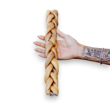 Imagem de Trança Bovina Desidratada SEM PELO - Modedor Natural para Cães - Natuka (Grande)