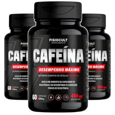 Imagem de 3x Cafeina 200mg Suplemento Para Atletas 60 Capsulas Formula Concentra