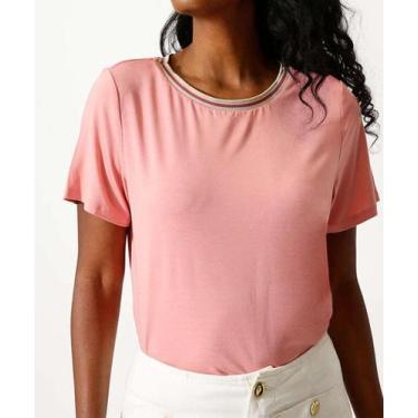 Imagem de Blusa Feminina Gola Redonda Manga Curta Marisa-41067, Rosa, P