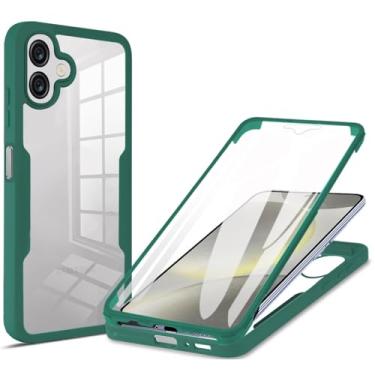 Imagem de MRRSIWEI Capa para Samsung Galaxy A07 4G, [Protetor de tela embutido] [À prova de choque de grau militar] Capa protetora robusta transparente de 360° para Samsung Galaxy A07 4G. Verde completo