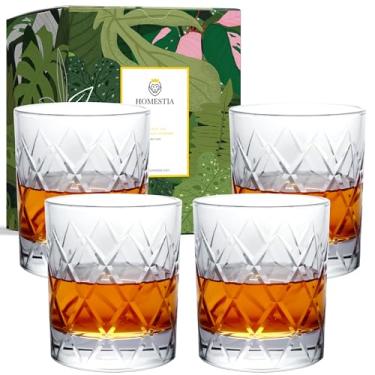 Imagem de Homestia Conjunto de 4 copos de uísque, copos escoceses de 325 ml, copos antigos para uísque, bourbon, bebidas alcoólicas e coquetéis
