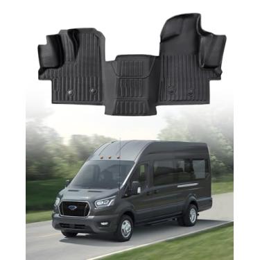 Imagem de Papimats Tapete de borracha para carro Ford Transit Front Row 2024 2023 2022, tapete de borracha para todos os modelos com piso de vinil acessórios interiores 2022-2024 1 peça