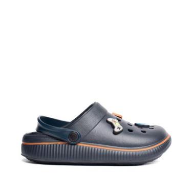 Imagem de Sandália Babuche Infantil Molekinho Pins Marinho/Laranja, Marinho, Lar