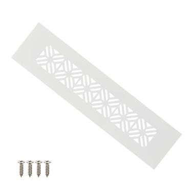 Imagem de PATIKIL Capa de ventilação de porta de 20 x 5 cm, capa de ventilação de grade de alumínio resistente com parafusos de montagem para porta de guarda-roupa de armário, cinza claro