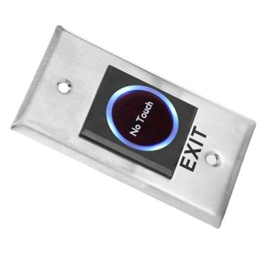 Imagem de aqxreight Saída de Porta de Toque Sem Contato Infravermelho DC12V Com Luz de Fundo para Controle de Acesso Quando o Estado Azul Botão de Saída PortaBotão do Sensor InfravermelhoInterruptor de