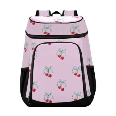 Imagem de Bolsa térmica de praia com 36 latas estilo Cherry Bow, isolada, à prova de vazamento, impermeável, lancheira térmica para homens