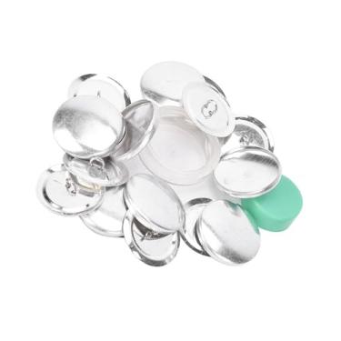 Imagem de Naroote Kit de Botões de Cobertura de Bolsa de Pano Artesanal DIY Base de Botão Redondo de para Artesanato de Costura, Cena aplicável: Joias, Presentes, Brinquedos e Acessórios Material: Borracha + Metal (30MM)