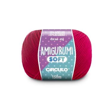 Imagem de Fio Amigurumi Soft Círculo 150m Acrílico Algodão Macio Crochê Tricô Artesanato Versátil (6274 - CHOQUE)