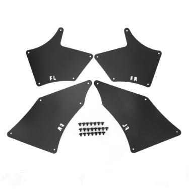 Imagem de Ymiko Forro de Protetores contra Respingos, 4 Peças de Guarda-lamas Internos da Roda Dianteira Esquerda Direita para 2005 a 2020, Com Parafusos para Ajuste Seguro Preto