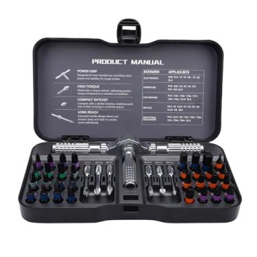 Imagem de Fafeicy Conjunto de Chave de Fenda Catraca 40 Em 1, Brocas Magnéticas de Liga de Aço S2 Com Mecanismo de Catraca de 58 Dentes e de Travamento Duplo, para Reparo de Eletrônicos de Móveis