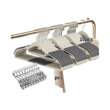 Imagem de Cabides De Veludo Reforçados Para Roupas - Conjunto De 30 Peças Antide