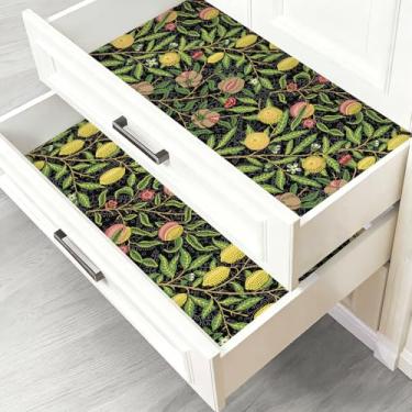 Imagem de Luvdecor Forro de prateleira, forro autoadesivo de gaveta para cozinha, impermeável, papel de contato, forros florais de armário para cômoda, geladeira, banheiro, 45 x 199 cm