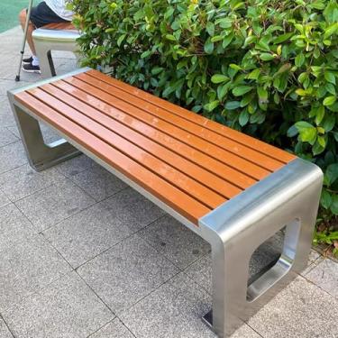 Imagem de LOERSS Bancos de pátio, banco de parque ao ar livre, banco de jardim sem costas, capacidade de 544 kg, montagem fácil, para jardim, varanda e parque (tamanho: 120 cm/47 pol)