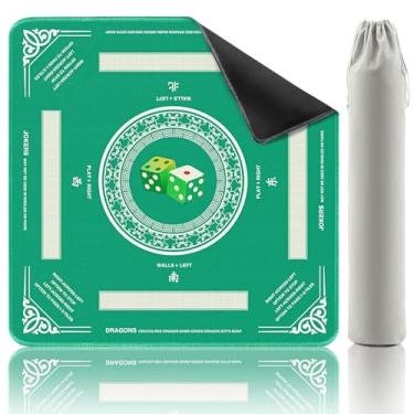 Imagem de Mikccer Mahjong Mat, 32.2x32.2 Inch Non-Slip and Noise Reduction Mah Jong Table Mat,Gaming Mat with Carrying Bag for Mahjong, Poker, Board Games, Dominoes
