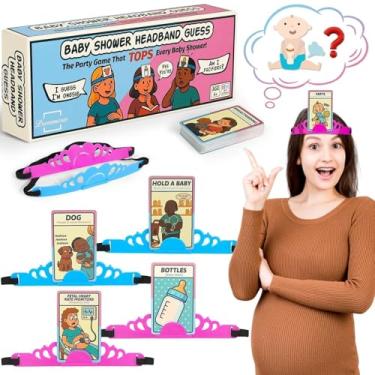 Imagem de DREAMORIE Headband Guessing Game for Baby Shower & Gender Reveal, Interactive “What Am I” Activities for Guests, 56 Cards with DIY Blank Space for Creative Fun & Keepsakes, Ideal Babyshower Gift