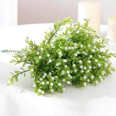 Imagem de Flores de Simulação Milão Grão Fruto Pequeno Plantas Plásticas Falsas Decorações para Casa Arranjo em Vasos da Sorte Planta Artificial