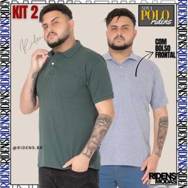 Imagem de Kit 2 Camisa Gola Polo Com Bolso Masculina Tecido Premium - RIDENS, Mu