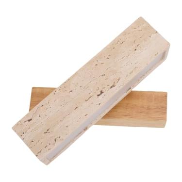 Imagem de Jiawu Arandela de Parede Interna Giratória Elegante Travertino Luminária de Cabeceira para Sala de Estar Quarto Corredor, 18x20x5cm (Madeira Natural)